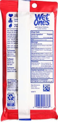 Wet Ones Antibacterial Hand Wipes, 20 Count — view 3