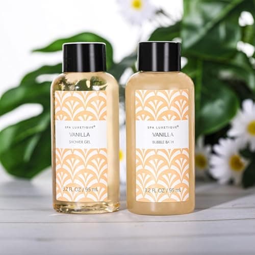 Spa Luxetique Gifts for Women, 6pcs Vanilla Bath Spa Gift Set, Travel Gift Box with Hand Cream, Body Lotion, Shower Gel, Bubble Bath, Mothers Day Gift, Valentine's Gifts for Her Christmas Gift — view 3