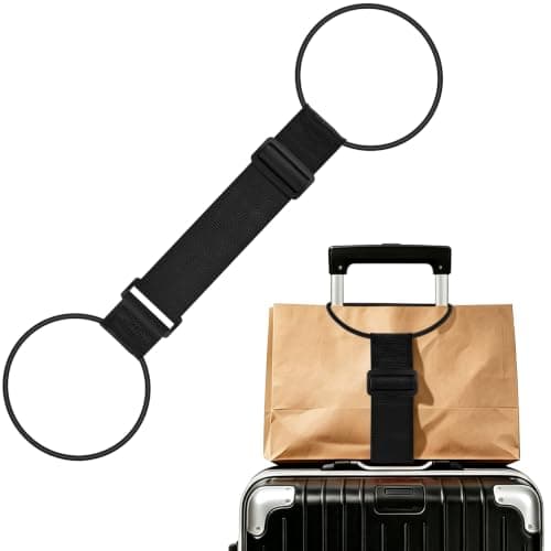 Luggage Connector Straps for Suitcases Adjustable Flexible Luggage Accessories Elastic Fastening Bag Strap Black
