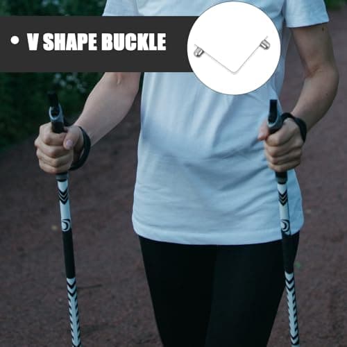 Walking Stick Snap Clip V Shape Buckle, Stainless Steel DIY Locking Support — view 5