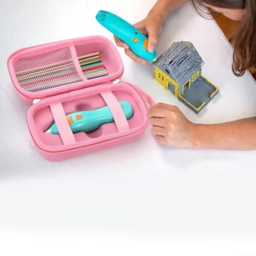 Opatiny Hard EVA Case for 3D Printing Pen - Shockproof Storage Organizer with Mesh Pocket for Filament Refills & USB Charger - Turquoise Travel Carry Bag(Green) — view 5