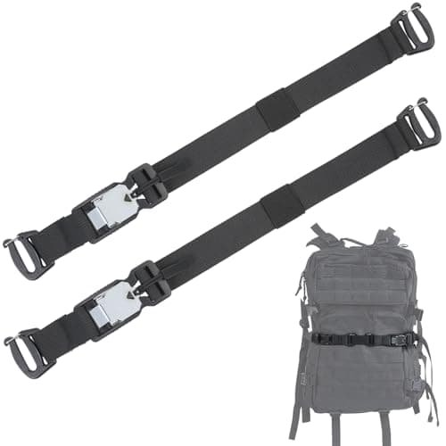 ECOSHIRE MOLLE Backpack Straps Tactical Bag Accessories 2 Pack Heavy Duty Nylon Molle Luggage Strap with Reinforced Stitching and Magnetic Buckle for