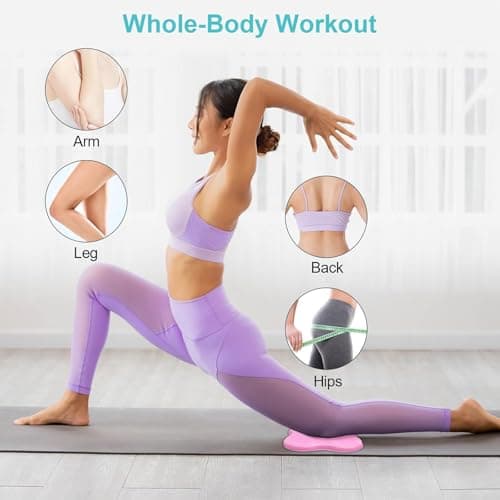 Flintronic 2 Pack Non-slip Yoga Mat, Yoga Support Pad, Sports Balance Pad, Comfortable Lightweight Support for Knees, Hands, Wrists, and Elbows - 20x20cm, with Black Resistance Band — view 3