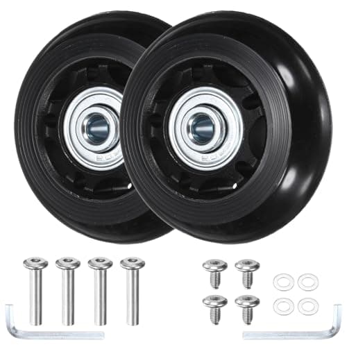 TIXIPEM 2pcs Luggage Suitcase Replacement Wheels 60x24mm, Black