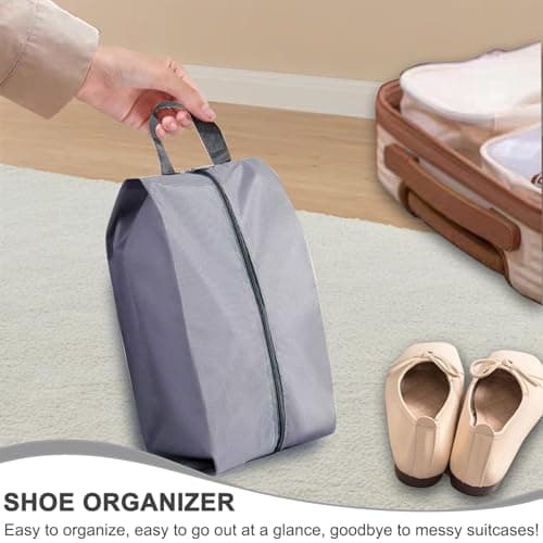Travel Shoe Bags, 5PCS Shoe Bags for Travel, L Size Shoes Storage Bag, Unisex Shoe Pouch for Travel or Home Storage(Grey) — view 5