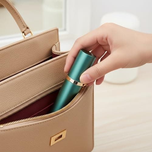 BMYUK Perfume Atomiser 5ml Portable Travel Spray Bottle Refillable Mini Size Perfume Atomizer Bottom Filling for Women and Men Purse Handbag Pocket Luggage (Green) — view 3