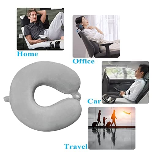 NavoX Travel Pillow Memory Foam Neck Pillow for Travel w/sleep mask/Earplug/Pouch, Neck Support Pillow Quick Pack Lightweight for Camping, Car, office — view 2