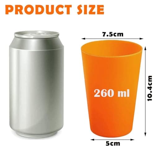 30 Pack Reusable Plastic Cups, 260 ml Plastic Drinking Cups, 10 Colours — view 2