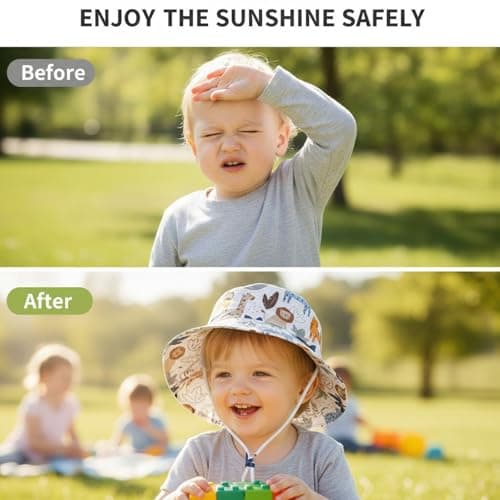 Children's Bucket Hat, Outdoor Activity Children's Sun Hat, Children's Sun Protection with Adjustable Chin Strap, Foldable Design for Travel and Beach, Children's Sun Hats for Boys and Girls — view 5