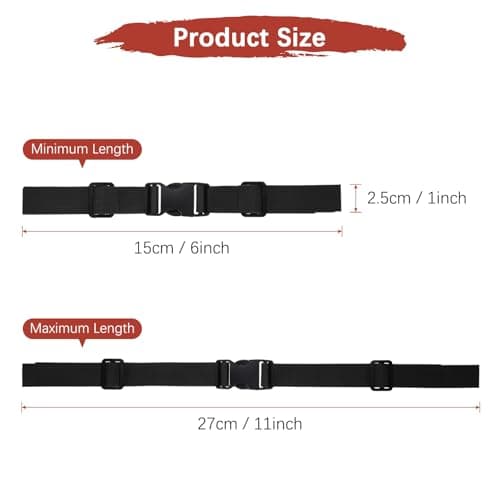 TIXIPEM 1PCS Adjustable Backpack Chest Strap 11 x 6in, Black — view 3