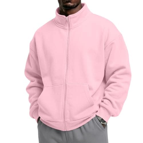 Zip Up Sweatshirts For Men Uk Warm Jacket Fleece Jumpers Work Travel Gym