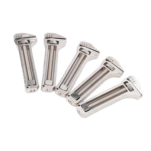 Fafeicy Multi Tool Wrench 5 Pack, Small Adjustable Wrench and Bottle Opener Keychain Tool, 2.36 Inch Alloy Steel Multifunctional for Home Camping Outdoor Repair