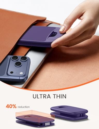 Lamicall Cell Phone Stand for Desk - [Ultra-Thin] Foldable Mobile Phone Holder, Height Adjustable Phone Stand for iPhone 17 16 15 14 13 Pro Max Plus Air Mini, S25 S24, 4"-8" Mobile Phones - Purple — view 4