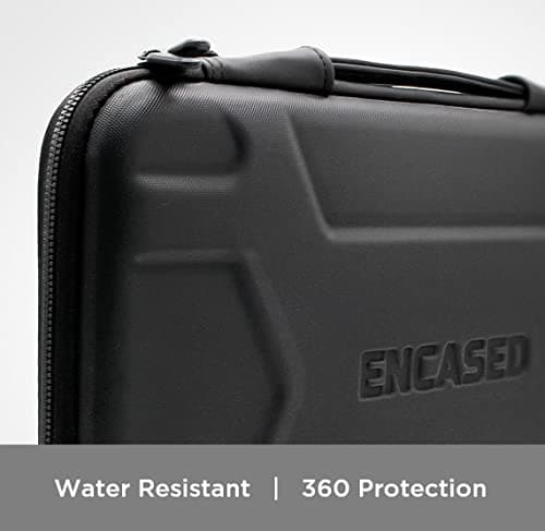 ENCASED Hard Case Laptop Travel Bag for 13” and 14” inch Computers/MacBooks with Luggage Sleeve - Carrying Handle, Padded Shoulder Strap (Black), Black — view 5