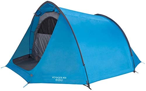 Vango Voyager 400 Tunnel Tent, Quick, Easy To Pitch 4 Man Tent Waterproof for Adventure Camping