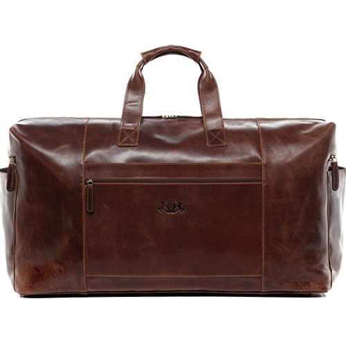 SID & VAIN Travel Bag Holdall Bristol XXL Duffel Bag Real Leather 65 cm Weekender Duffle Leather Bag Women and Men