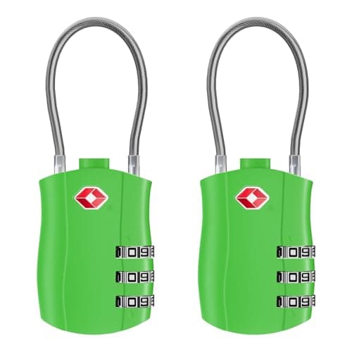 NAGE TSA Approved Luggage Locks, Suitcase Lock with 3-Digit (Green, 2P)