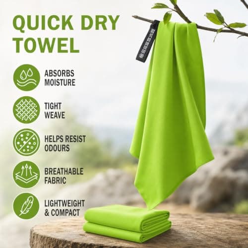Quick Dry Microfibre Towel, Lightweight & Super Absorbent Travel Towel — view 4