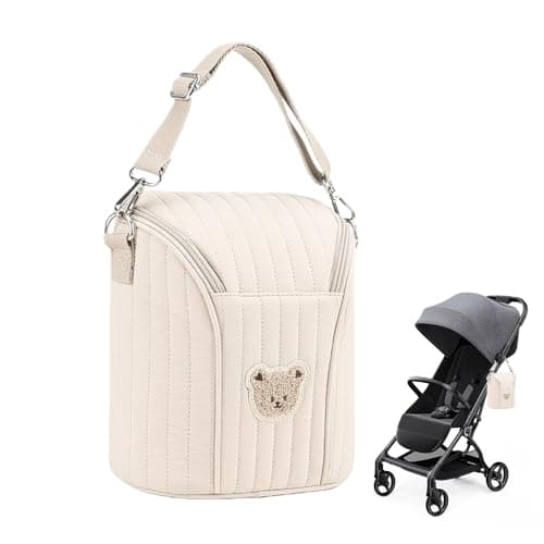 Insulated Bottle Bag - Polyester Aluminum Foil 18x10x20cm | Portable Breast Milk Cooler With Handle, Stroller, Travel Storage, Food Warmer | Bottle Organizer Travel Nursery Gebr