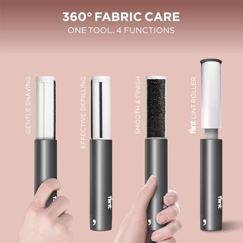 Flint All-in-One Fabric Shaver, Compact, Retractable & Travel-Friendly Fuzz Remover with 2 Fabric-Safe Care Surfaces, Lint Brush & Lint Roller, Ultimate Depiller for Clothes, Eco-Friendly — view 6
