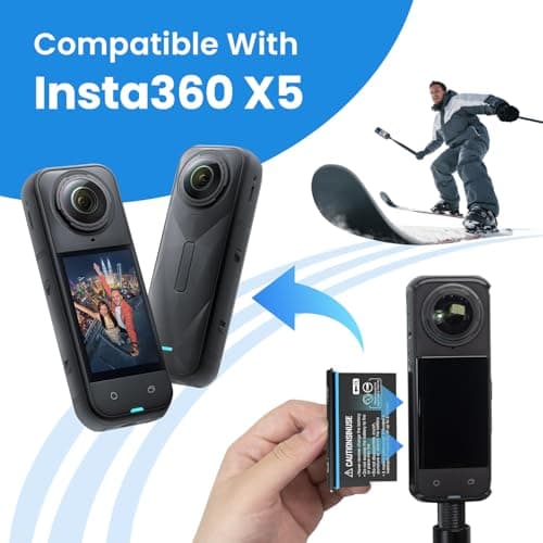 2 Pack 2800mAh Battery with 20W Fast Charger for 360x5 Camera — view 3