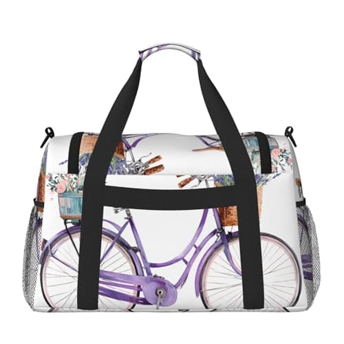 Lavender Bicycles Large Capacity Travel Storage Bag Lightweight Hand Carry Bag Overnight Storage Bag Unisex Travel Bag — view 2