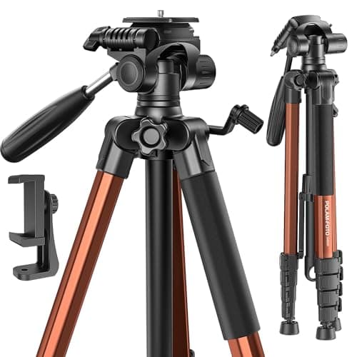 POLAM-FOTO 188cm Aluminium Camera Tripod with 3-Way Head