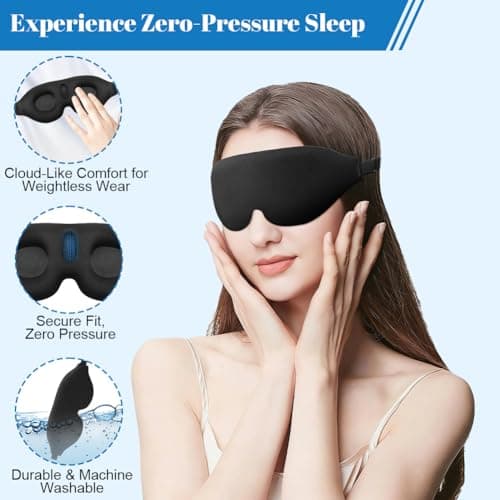 ALIIP 3D Foam Contoured Blackout Sleep Eye Mask for Travel Night Use,2 Pack — view 5