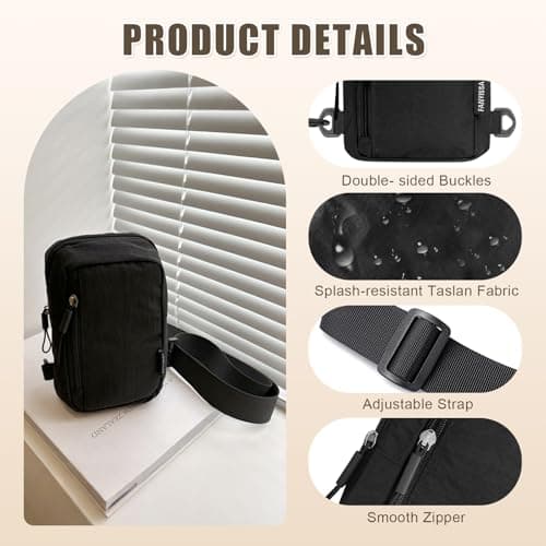 flintronic Sling Bag, Waterproof Chest Bag for Men and Women, Mini Breathable Crossbody Shoulder Bag with Zipper, Lightweight Shoulder Backpack for Travel Hiking Cycling Camping Outdoor Sports — view 5