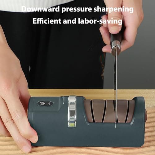 Haofy Kitchen Chef Electric Knife Sharpener with USB Port for Home and Camping, Dual Sharpening Options, Non-Slip Base, 7.1 Inch Size (Green) — view 3