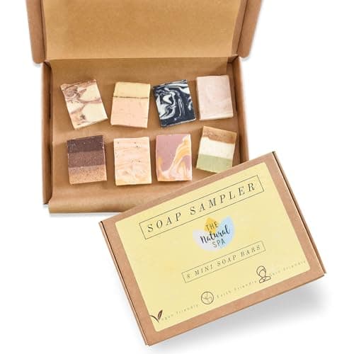 Home Made Soap Bar, Includes 8 Handcrafted Vegan Soap Bars, Handmade soap set All Skin Type Mothers Day gift, Birthday Gift, Women and Men Natural Soap, Gift-Ready Letterbox Packaging, 15g x Box of 8