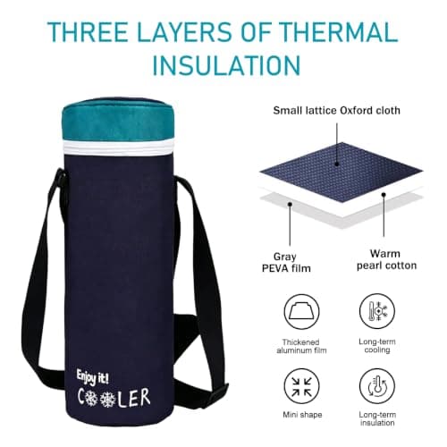 WSXQAZ Wine Cooler Bag, Sports Water Bottle Bagwith Shoulder Strap 11x34CM — view 3