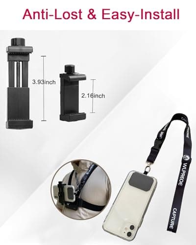 Adjustable Phone Chest Mount & Head Strap Kit,Quick-Release Harness for POV — view 5