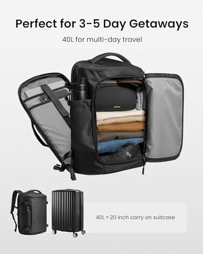 tomtoc 40L Travel Backpack, TSA-Approved Underseat Carry-On Travel Bag — view 3