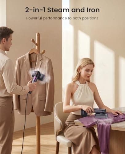 Jack&Rose Clothes Steamer with Dual Water Tanks,Travel Steamer for Clothes — view 3