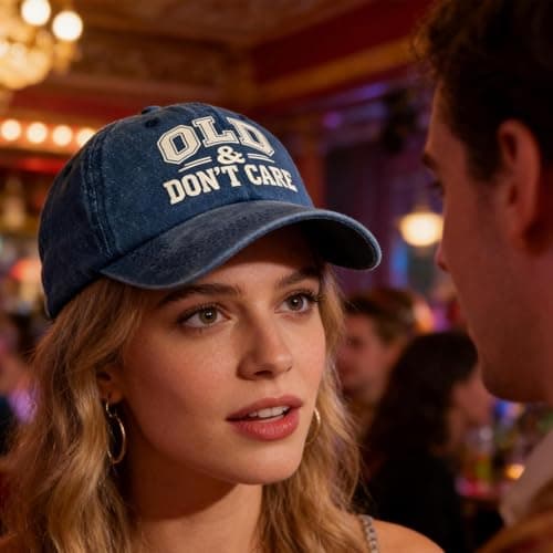 Baseball Hat Adjustable Old Dont Care Sunshade Sapphire — view 2