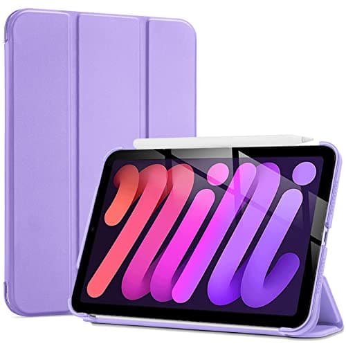ProCase Smart Case for iPad Mini 7 (A17 Pro 2024)/ Mini 6 2021 8.3 Inch, Hard Back Cover for iPad Mini 7th/6th Generation A2995/A2996/A2993/A2567/A2568/A2569 -Purple
