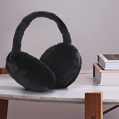 IHCEMIH Ear Muffs, Women Earmuffs Winter Accessories Fluffy Plush Foldable Adults Outdoor Thermal Ear Warmer Skiing Running Ears Covers Protector from Wind Cold Gift for Girls Ladies Black. — view 5