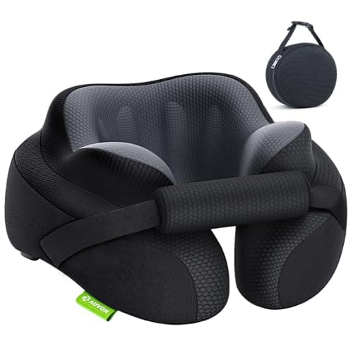 AUVON Ergonomic Travel Pillow, Adjustable Chin Support for Comfortable Rest