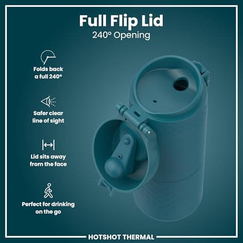 ION8 Insulated Travel Mug, Leak Proof, Triple Lock Secure, Spill-Free in Transit, Hygienic Cover, Easy-to-Clean, Perfect On-The-Go, Soft Base, Stainless Steel, Deep Teal — view 4