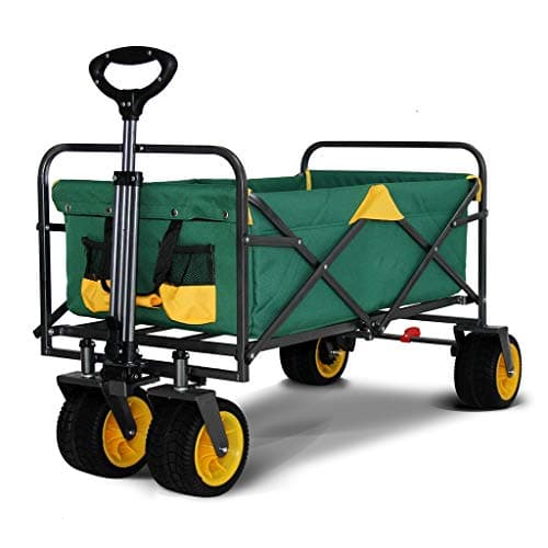 FLYIFE Movable Hand Trucks Outdoor Four-Wheel Folding Camping Car, Picnic Camping Car, Small Trailer, Travel Supermarket Push-Pull Cart, Foldable Shopping Cart,And Wear-Resistant Trolleys/a