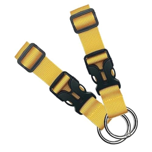 Healeved 2pcs Adjustable Double Luggage Straps with Buckle Elastic Suitcase Belt for Travel Break Resistant Webbing with Spring Ring Yellow Travel Packing Straps for Business and Leisure