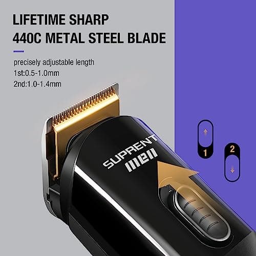 SUPRENT Beard Trimmer for Men - 16 Piece Beard Grooming Kit with Nose Trimmer, Hair Clippers Cordless Electric Shaver for Men Face Body, Fully Washable- Mens Gifts (Black) — view 3