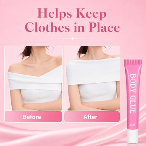 Body Glue - Clear Invisible Body Glue for Clothes & Compression Stockings- Invisible Clothing Adhesive for Straps, Low Collars, Dresses, Dancewear, Parties, Travel & Events — view 2