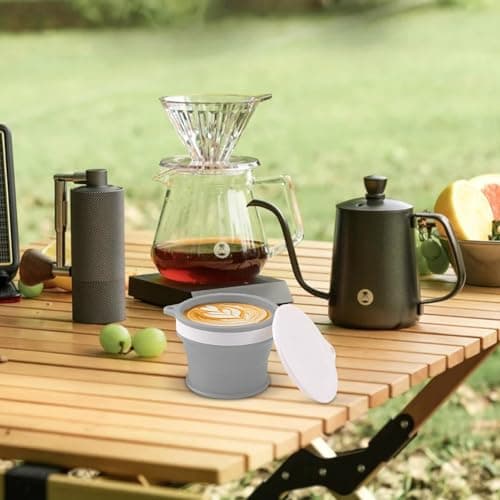 Silicone Folding Cup - Silicone Reusable Portable Foldable Mug | Expandable Camping Cup Drinking Cup with Carabiner for Travel & Hiking — view 2