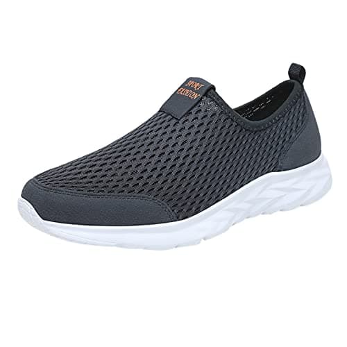Women Sneakers Shoes Casual Shoes Unisex Lightweight Work Shoes Non Slip Walking Shoes Low Top Running Shoes Hiking Shoes Sporty Breathable Slip On Work Trainers (Dark Blue, 5)