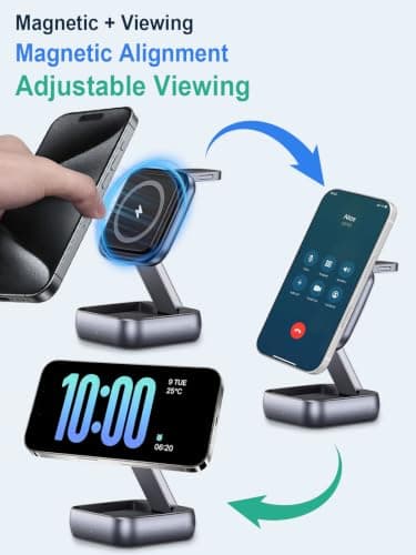 Wireless Charging Station for Apple Devices,Magnetic Travel Charger — view 5