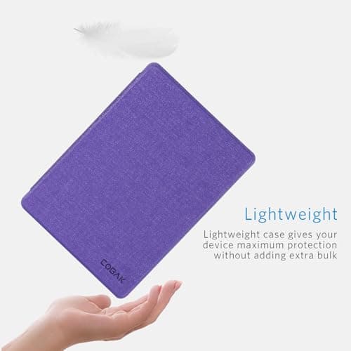 CoBak Wireless Charge Converter Case for 7" Kindle Paperwhite 12th Gen 2024 and Kindle Colorsoft, Qi-Enabled, Compatible with iPhone MagSafe/PopSockets Grip/Anker Wireless Charging Pads, Purple Grain — view 6