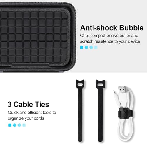 Lacdo Hard Travel Electronic Organizer Case for MacBook Power Adapter Charger, Cables, Cords, Apple Pencil, Mouse, Power Bank, USB Flash Disk, SD Cards EVA Protective Portable Accessories Bag, Black — view 4