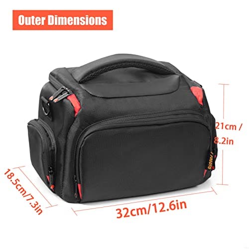 FOSOTO Waterproof DSLR Camera Case Bag Large Capacity Compatible for Nikon D3500 D3400 D5600 D7500 D850, Canon EOS 2000D 4000D 80D 750D 7D Mark II Shockproof Camera Carry Bags Cases — view 3